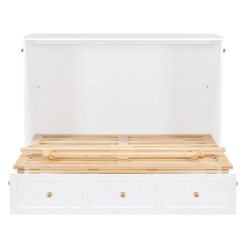 Nestfair Full Size Murphy Bed with Large Drawers 8