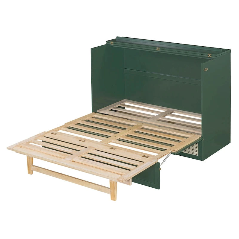 Nestfair Full Size Murphy Bed with Large Drawers 24