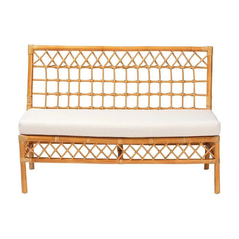 Capella Modern Bohemian Honey Rattan Dining Bench 3