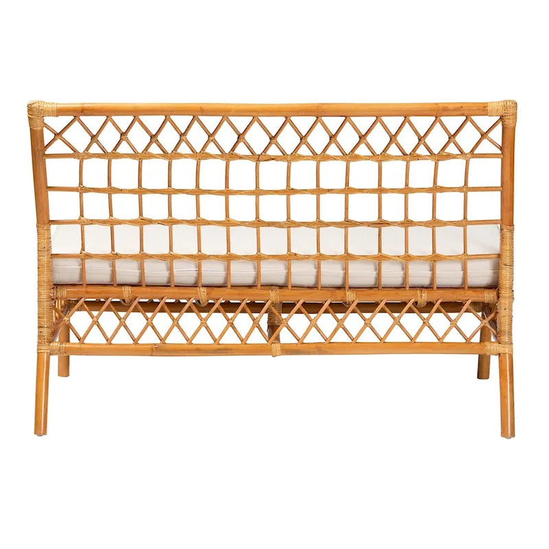 Capella Modern Bohemian Honey Rattan Dining Bench 5