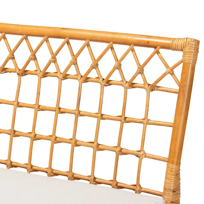 Capella Modern Bohemian Honey Rattan Dining Bench 6