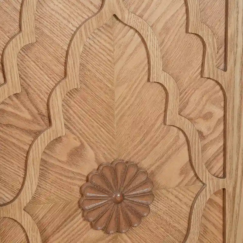 Carved Flower Door Large Storage Cabinet Sideboard Buffet 7