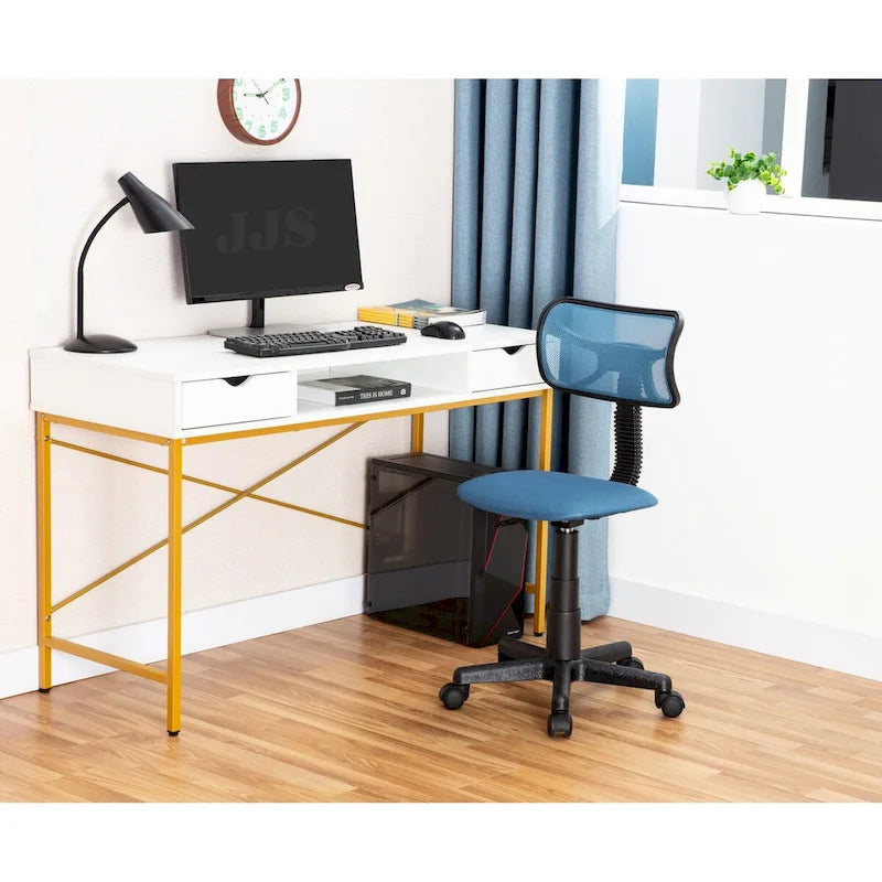 JJS 48' Writing Desk with Drawers, Contemporary Home Office Large Computer Laptop Workstation with Storage 5