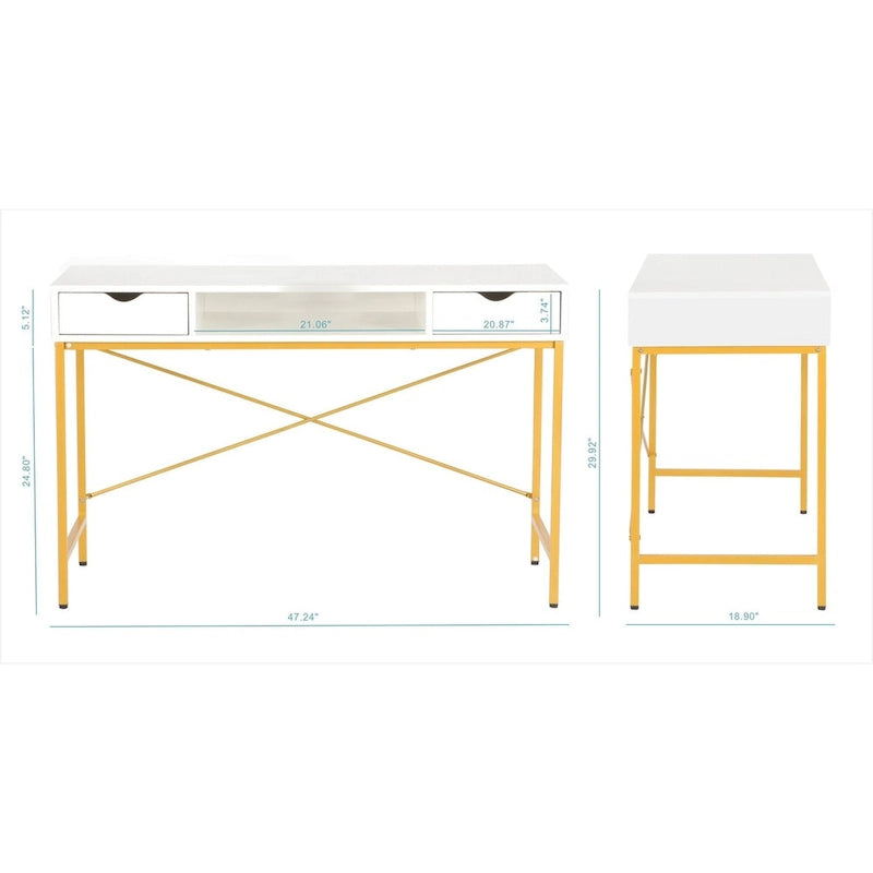 JJS 48' Writing Desk with Drawers, Contemporary Home Office Large Computer Laptop Workstation with Storage 10