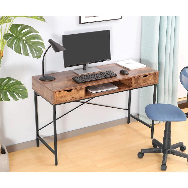 JJS 48' Writing Desk with Drawers, Contemporary Home Office Large Computer Laptop Workstation with Storage 19