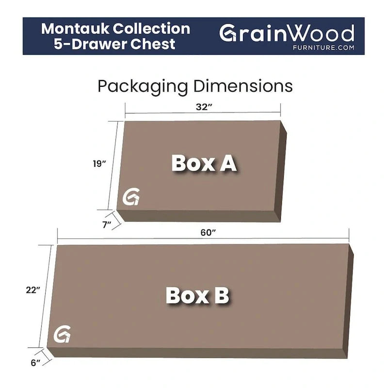 Grain Wood Furniture Montauk 5-drawer Solid Wood Chest 5