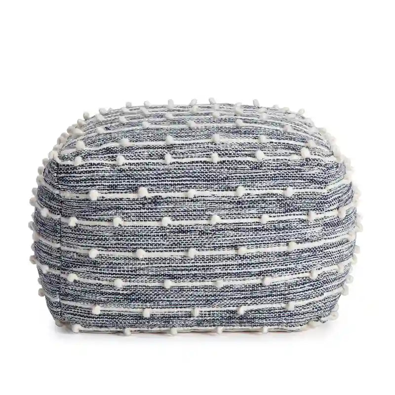 Jani Surin 22-inch Square Pouf Ottoman - Handmade Footrest for Living Room, Bedroom, Nursery, Kidsroom 13