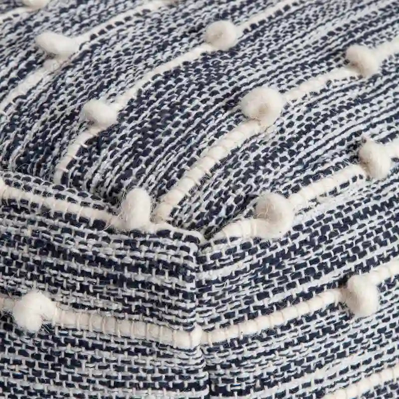 Jani Surin 22-inch Square Pouf Ottoman - Handmade Footrest for Living Room, Bedroom, Nursery, Kidsroom 14