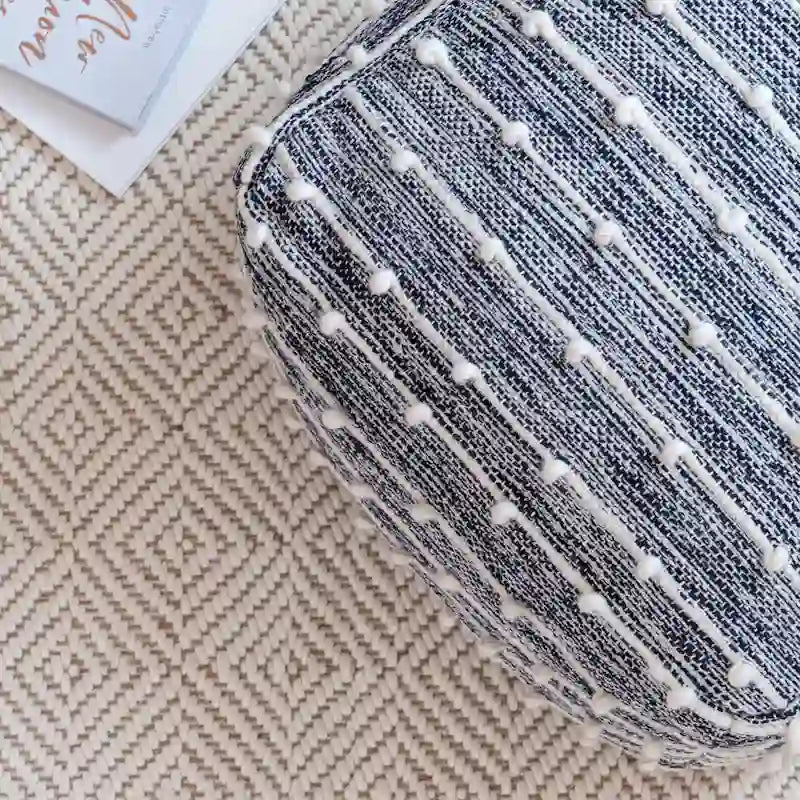 Jani Surin 22-inch Square Pouf Ottoman - Handmade Footrest for Living Room, Bedroom, Nursery, Kidsroom 17