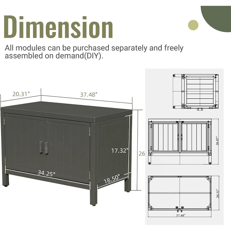 Outdoor Kitchen Island with Storage,Freestanding Outdoor Prep Table Grill Storage Cabinet 6