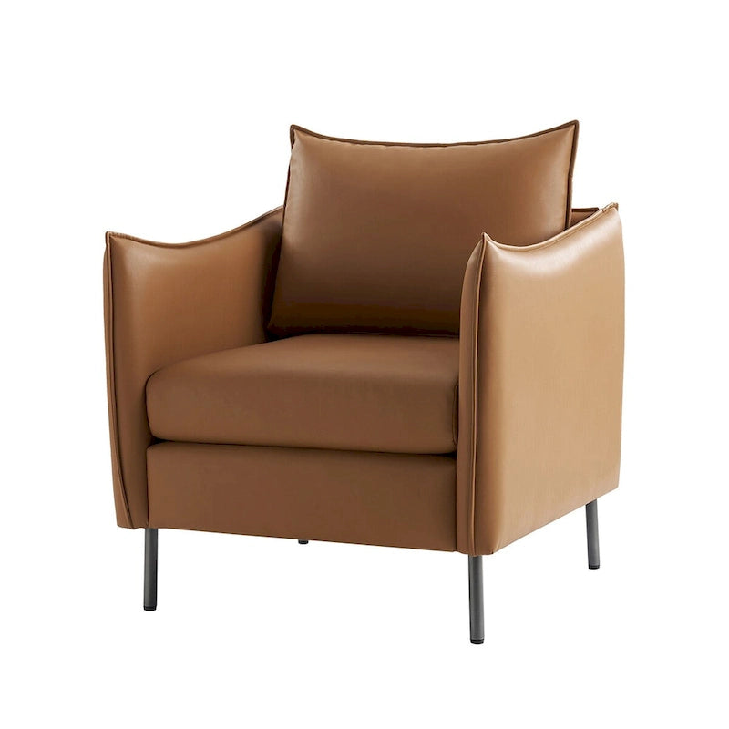Christopher Modern Anti-scratch Fabric Armchair with Black Metal Legs Set of 2 by HULALA HOME 5