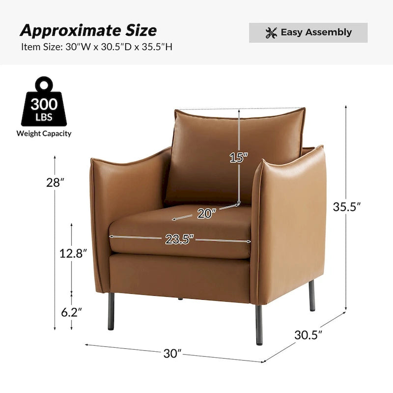 Christopher Modern Anti-scratch Fabric Armchair with Black Metal Legs Set of 2 by HULALA HOME 10