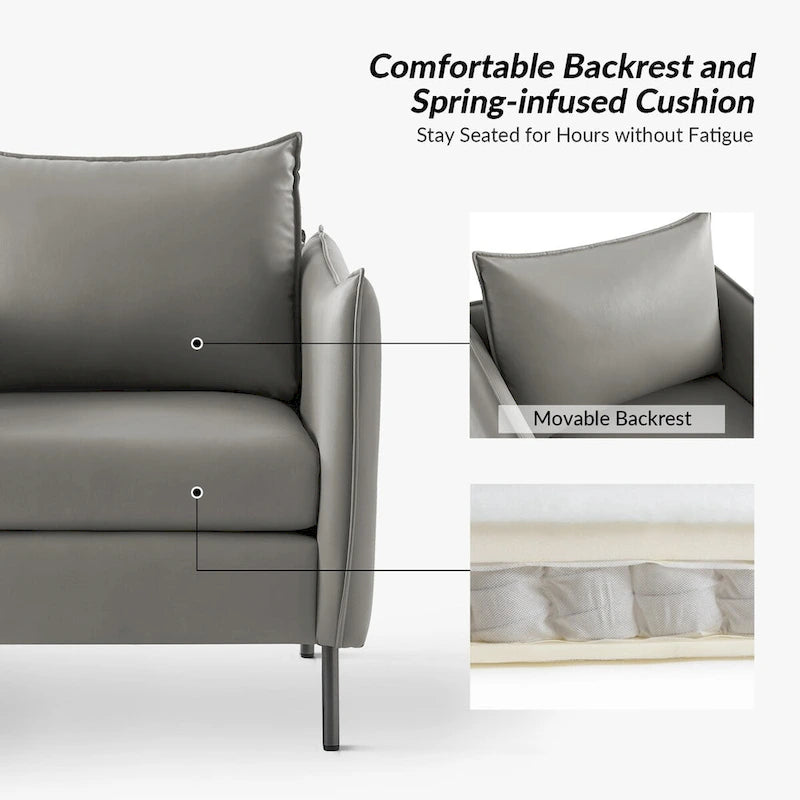 Christopher Modern Anti-scratch Fabric Armchair with Black Metal Legs Set of 2 by HULALA HOME 18
