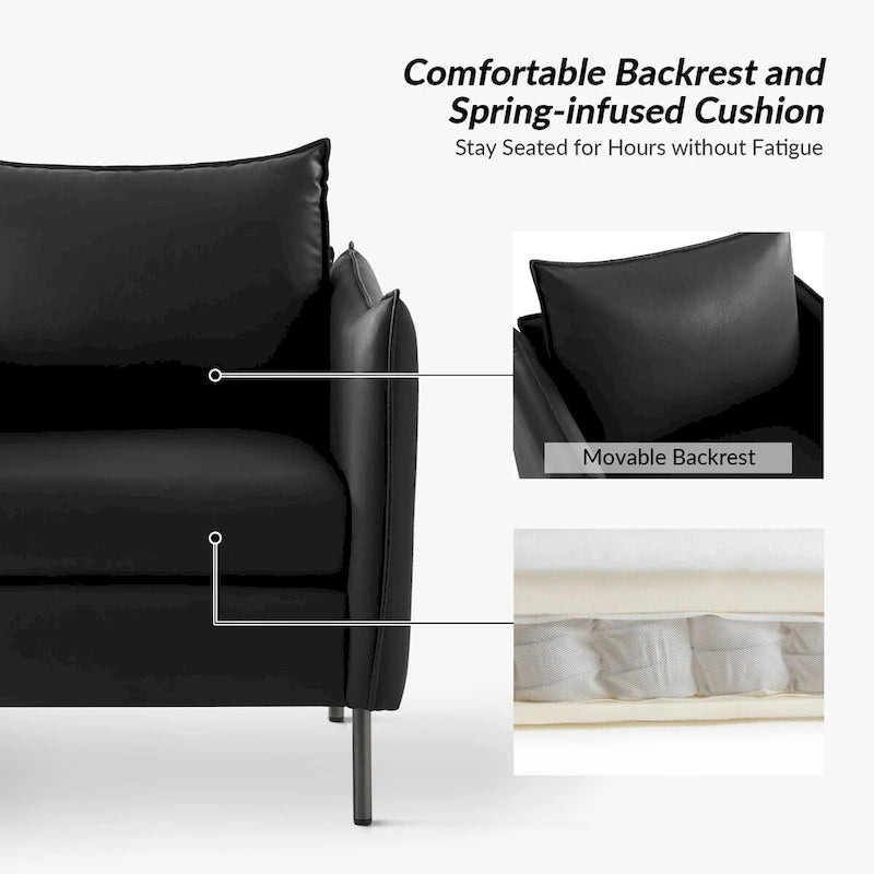 Christopher Modern Anti-scratch Fabric Armchair with Black Metal Legs Set of 2 by HULALA HOME 25