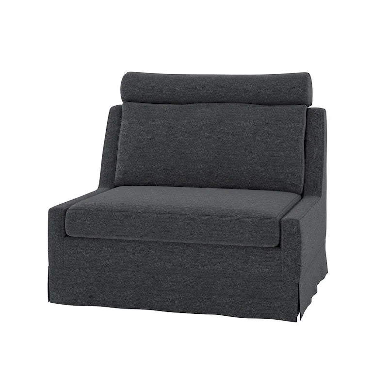 Anne 45 W Modern Slipcovered Chair with Ottoman by HULALA HOME 4