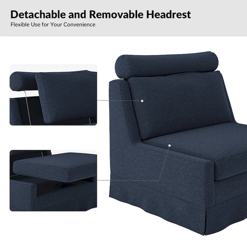 Anne 45 W Modern Slipcovered Chair with Ottoman by HULALA HOME 14