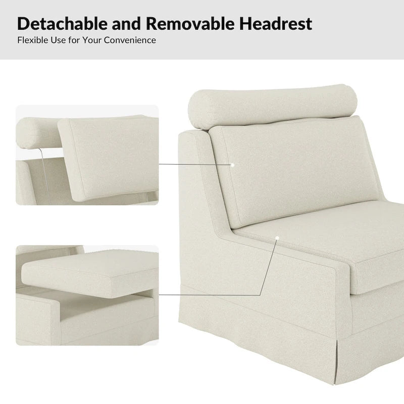 Anne 45 W Modern Slipcovered Chair with Ottoman by HULALA HOME 22