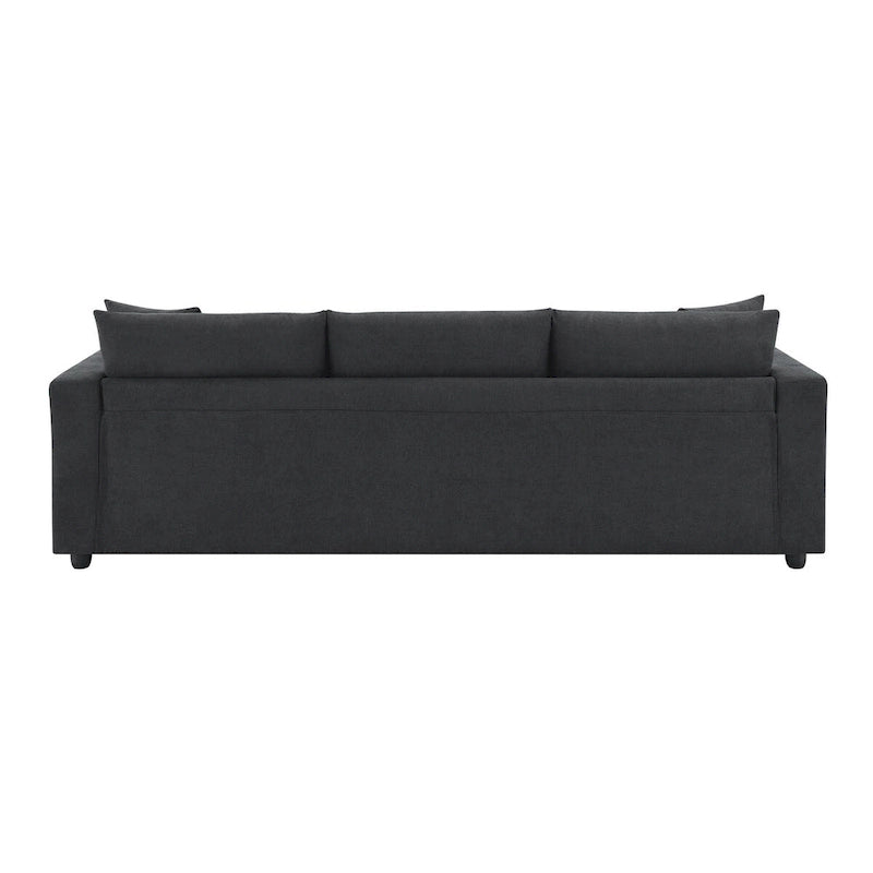 Modern Sectional Sofa,L-shaped Couch Set with 2 Free pillows,4-seat Polyester Fabric Couch Set with Convertible Ottoman 14
