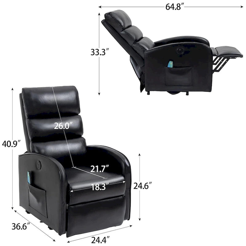 AVAWING Modern Power Lift Massage Chair Electric Recliner 5