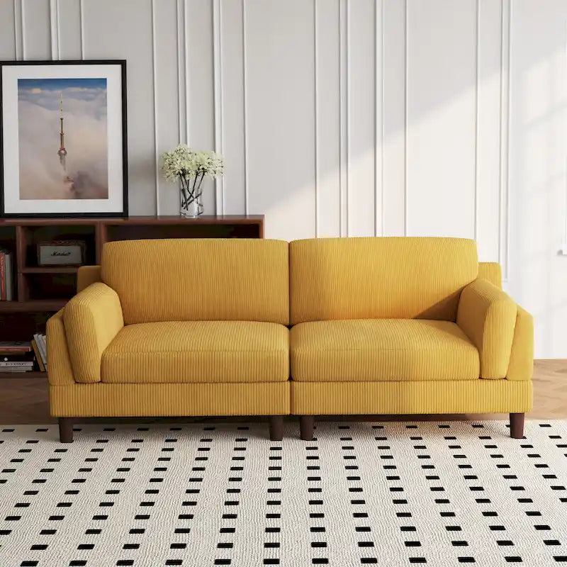 Divano oversize in velluto a coste per soggiorno con cuscini reversibili