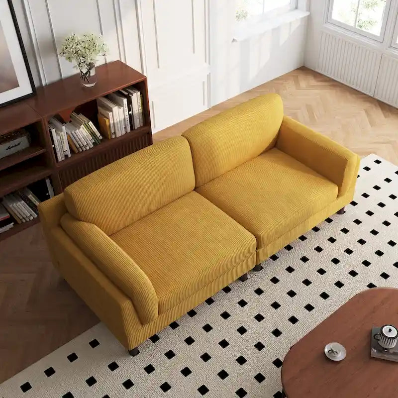 Divano oversize in velluto a coste per soggiorno con cuscini reversibili 3