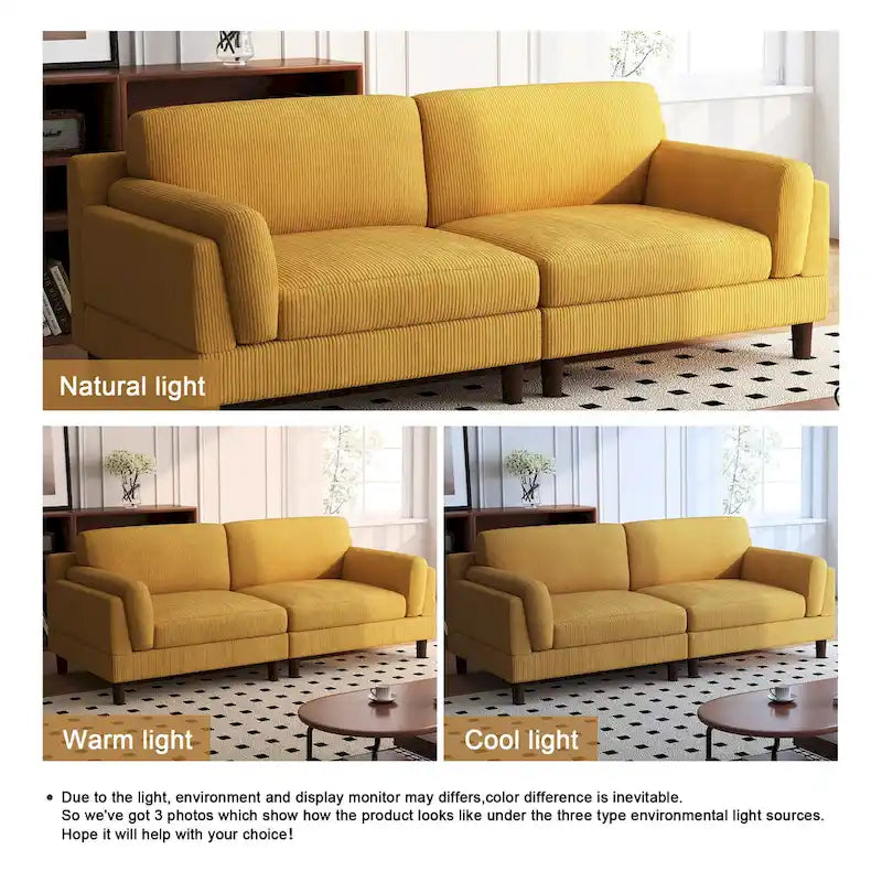 Divano oversize in velluto a coste per soggiorno con cuscini reversibili 6