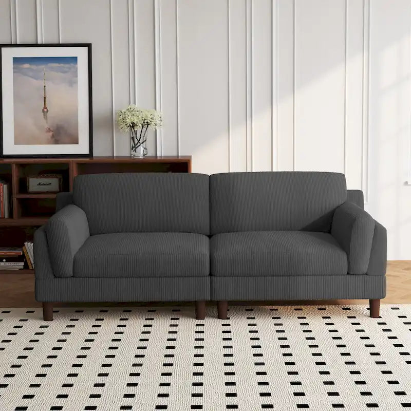 Divano oversize in velluto a coste per soggiorno con cuscini reversibili 12