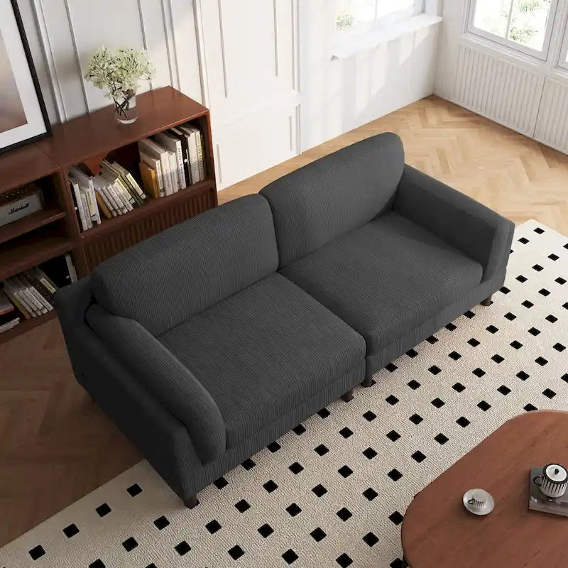 Divano oversize in velluto a coste per soggiorno con cuscini reversibili 13