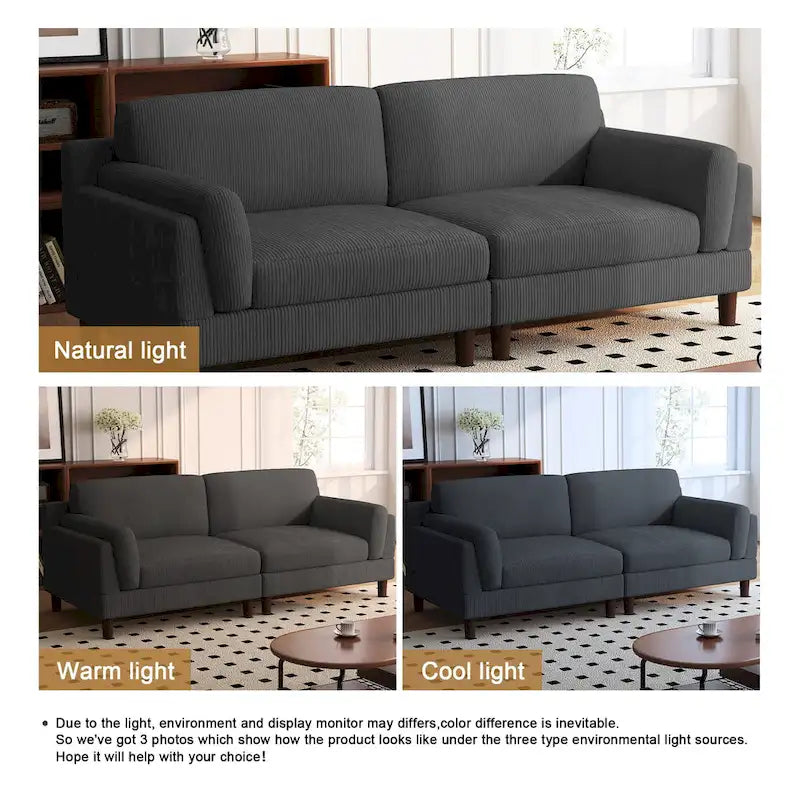 Divano oversize in velluto a coste per soggiorno con cuscini reversibili 14