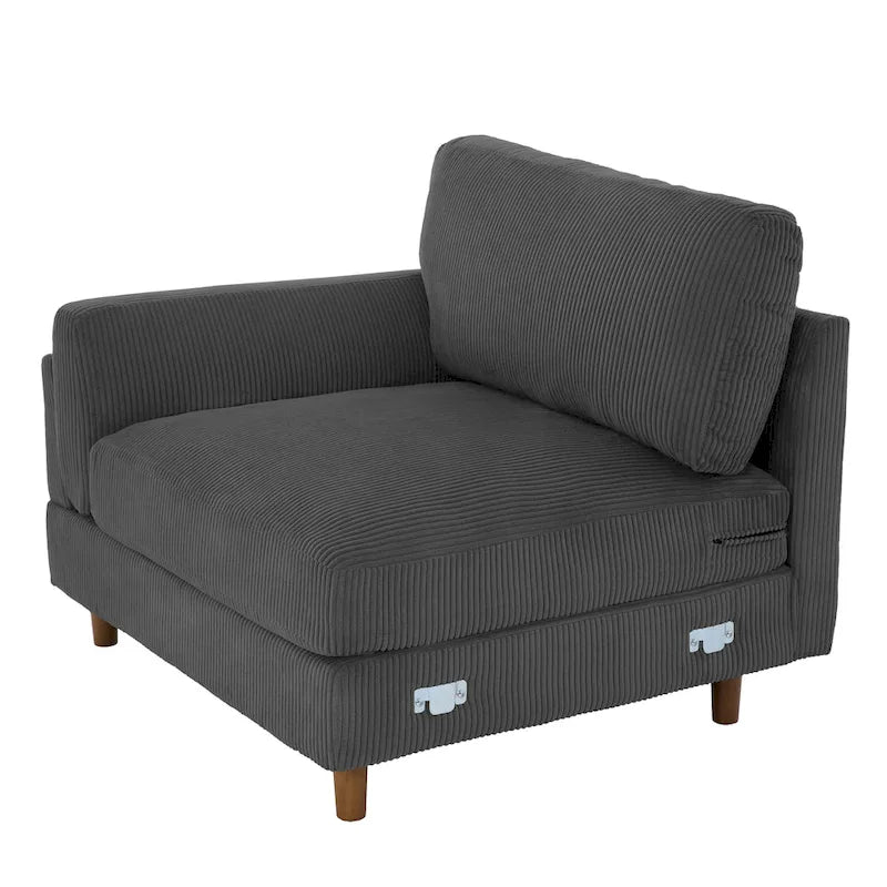 Divano oversize in velluto a coste per soggiorno con cuscini reversibili 17