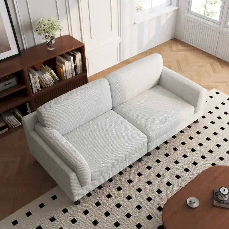 Divano oversize in velluto a coste per soggiorno con cuscini reversibili 20