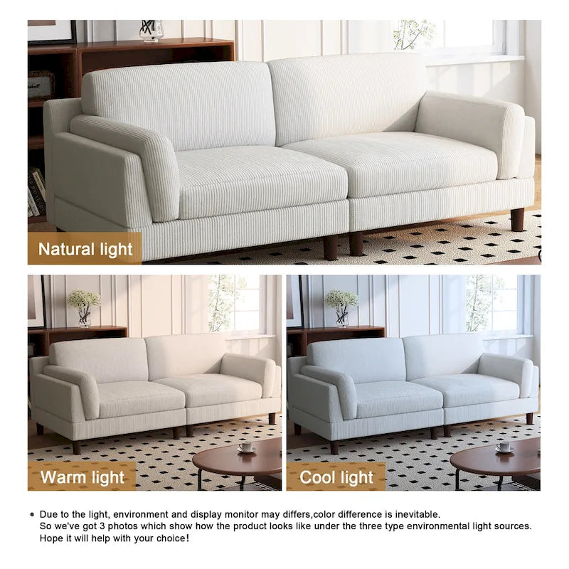Divano oversize in velluto a coste per soggiorno con cuscini reversibili 21
