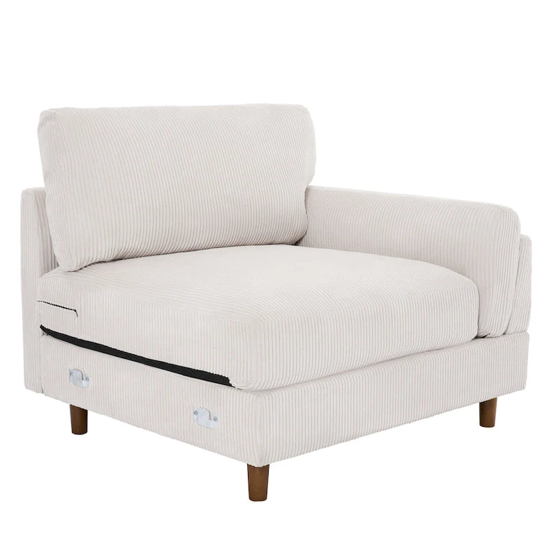 Divano oversize in velluto a coste per soggiorno con cuscini reversibili 24