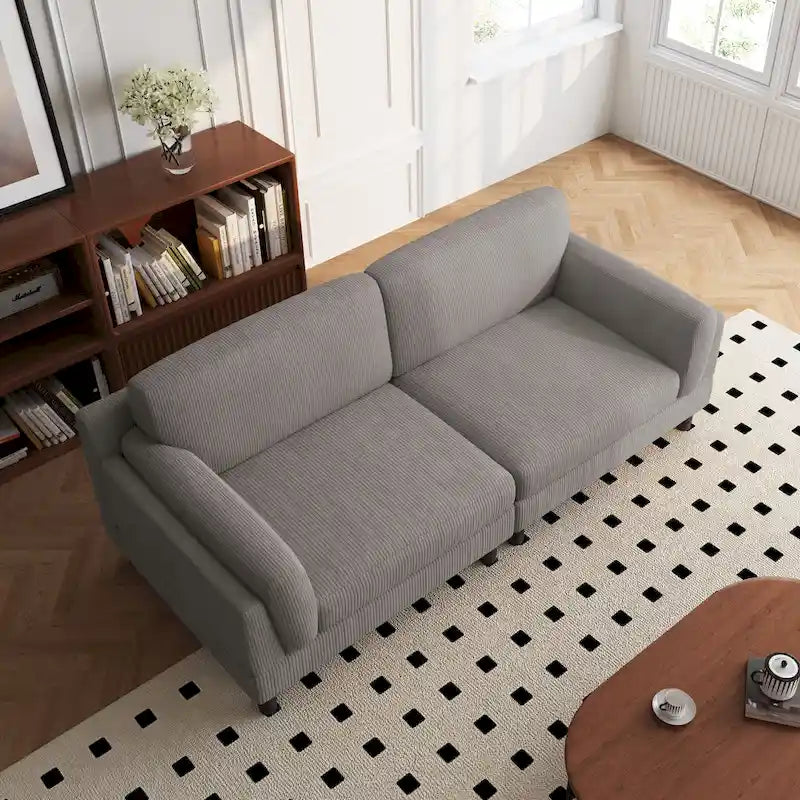 Divano oversize in velluto a coste per soggiorno con cuscini reversibili 27
