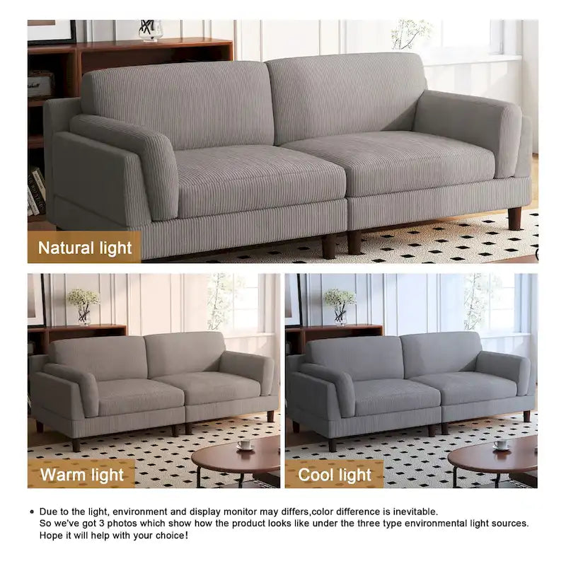 Divano oversize in velluto a coste per soggiorno con cuscini reversibili 28