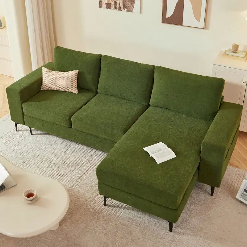 HOOOWOOO L-Shaped Upholstered Sofa Couch with Metal Legs 41