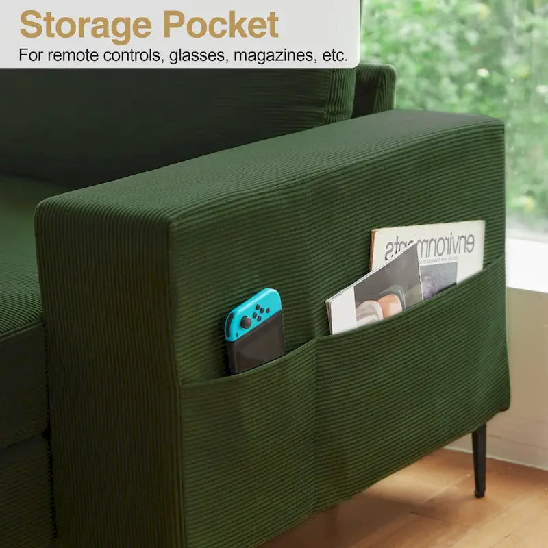 HOOOWOOO L-Shaped Upholstered Sofa Couch with Metal Legs 17