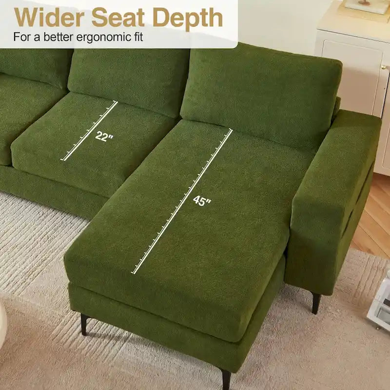 HOOOWOOO L-Shaped Upholstered Sofa Couch with Metal Legs 31