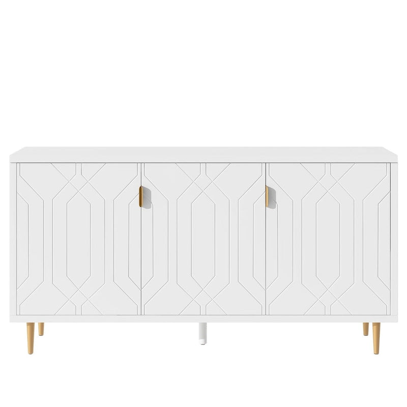 Modern TV Stand for TV up to 70 inch, Console Table with Adjustable Shelves,Storage Sideboard Cabinet for Living Room 5