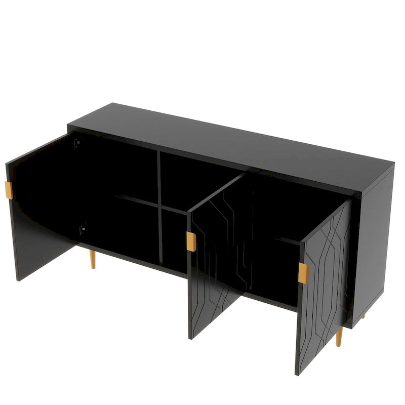Modern TV Stand for TV up to 70 inch, Console Table with Adjustable Shelves,Storage Sideboard Cabinet for Living Room 10