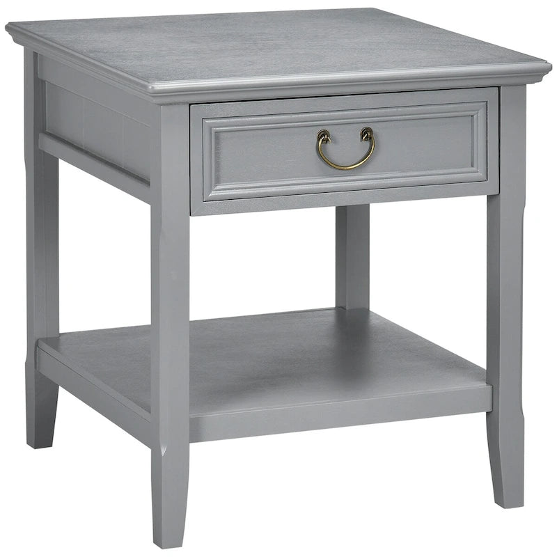 Side Table with Storage, Vintage End Table with Drawer and Open Shelf, Beside Table for Bedroom, Living Room 17