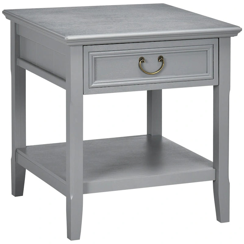 Side Table with Storage, Vintage End Table with Drawer and Open Shelf, Beside Table for Bedroom, Living Room 10