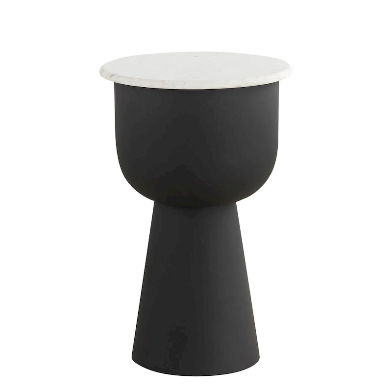 NILA Tavolino Nero con Top in Marmo Bianco, Accento Moderno per Soggiorno e Camera da Letto 3