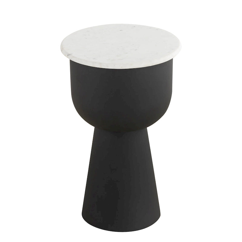 NILA Tavolino Nero con Top in Marmo Bianco, Accento Moderno per Soggiorno e Camera da Letto 5