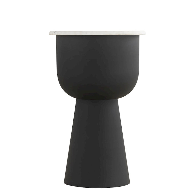 NILA Tavolino Nero con Top in Marmo Bianco, Accento Moderno per Soggiorno e Camera da Letto 6