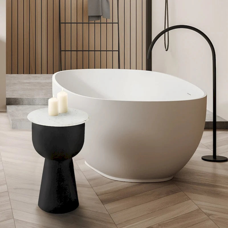 NILA Tavolino Nero con Top in Marmo Bianco, Accento Moderno per Soggiorno e Camera da Letto 8