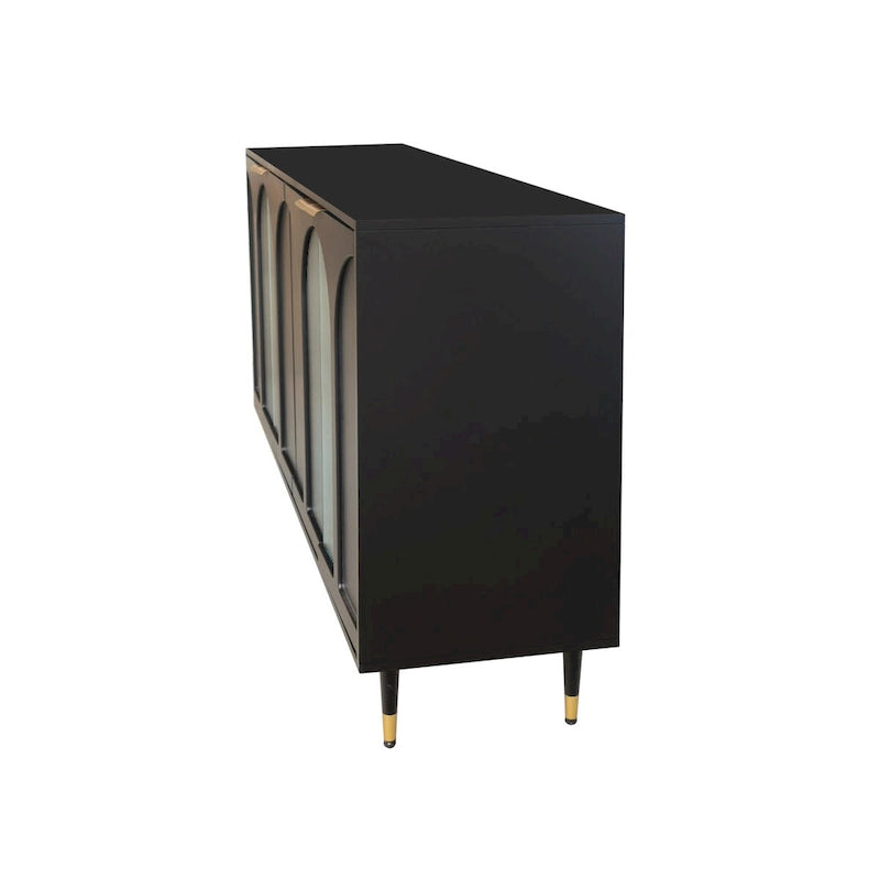 Wooden Accent Cabinet with 4 Glass Doors 10