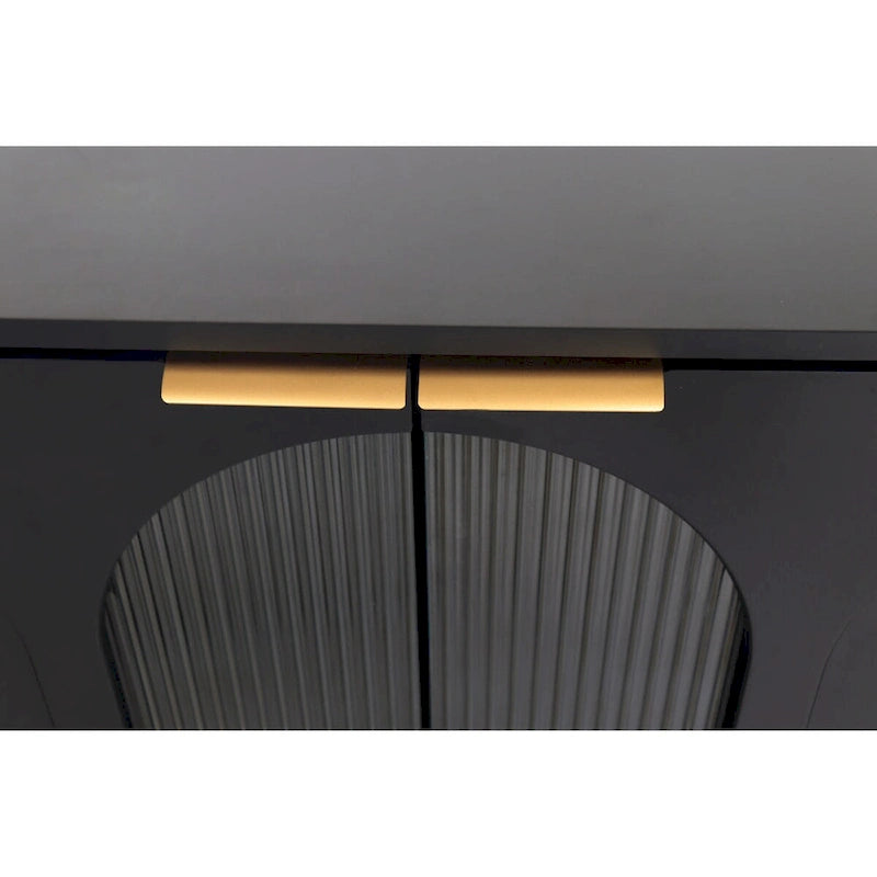 Wooden Accent Cabinet with 4 Glass Doors 15