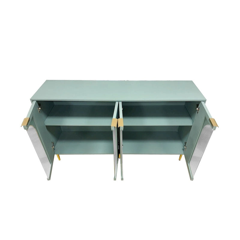 Wooden Accent Cabinet with 4 Glass Doors 16