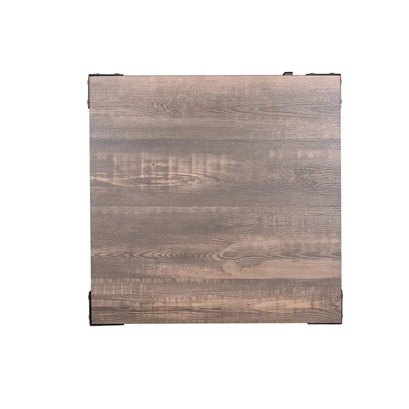 Conner Rustic Dark Walnut Steel 2-Piece Storage Coffee and End Table Set by Furniture of America 13
